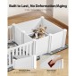 VEVOR Dog Whelping Box, 1,86x0,97x0,5 m, Πλαστικό στυλό για σκύλους με ρυθμιζόμενο ύψος πόρτας, παρκοκρέβατο κουταβιών με αδιάβροχο μαξιλάρι κατούρησης, εύκολο στο καθάρισμα, ανθεκτικό σετ γέννησης κατοικίδιων εσωτερικού χώρου για σκύλους μεσαίου μεγέθους