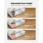 VEVOR Dog Whelping Box, 1,86x0,97x0,5 m, Πλαστικό στυλό για σκύλους με ρυθμιζόμενο ύψος πόρτας, παρκοκρέβατο κουταβιών με αδιάβροχο μαξιλάρι κατούρησης, εύκολο στο καθάρισμα, ανθεκτικό σετ γέννησης κατοικίδιων εσωτερικού χώρου για σκύλους μεσαίου μεγέθους