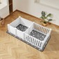 VEVOR Dog Whelping Box, 1,86x0,97x0,5 m, Πλαστικό στυλό για σκύλους με ρυθμιζόμενο ύψος πόρτας, παρκοκρέβατο κουταβιών με αδιάβροχο μαξιλάρι κατούρησης, εύκολο στο καθάρισμα, ανθεκτικό σετ γέννησης κατοικίδιων εσωτερικού χώρου για σκύλους μεσαίου μεγέθους