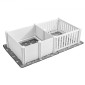 VEVOR Dog Whelping Box, 1,86x0,97x0,5 m, Πλαστικό στυλό για σκύλους με ρυθμιζόμενο ύψος πόρτας, παρκοκρέβατο κουταβιών με αδιάβροχο μαξιλάρι κατούρησης, εύκολο στο καθάρισμα, ανθεκτικό σετ γέννησης κατοικίδιων εσωτερικού χώρου για σκύλους μεσαίου μεγέθους