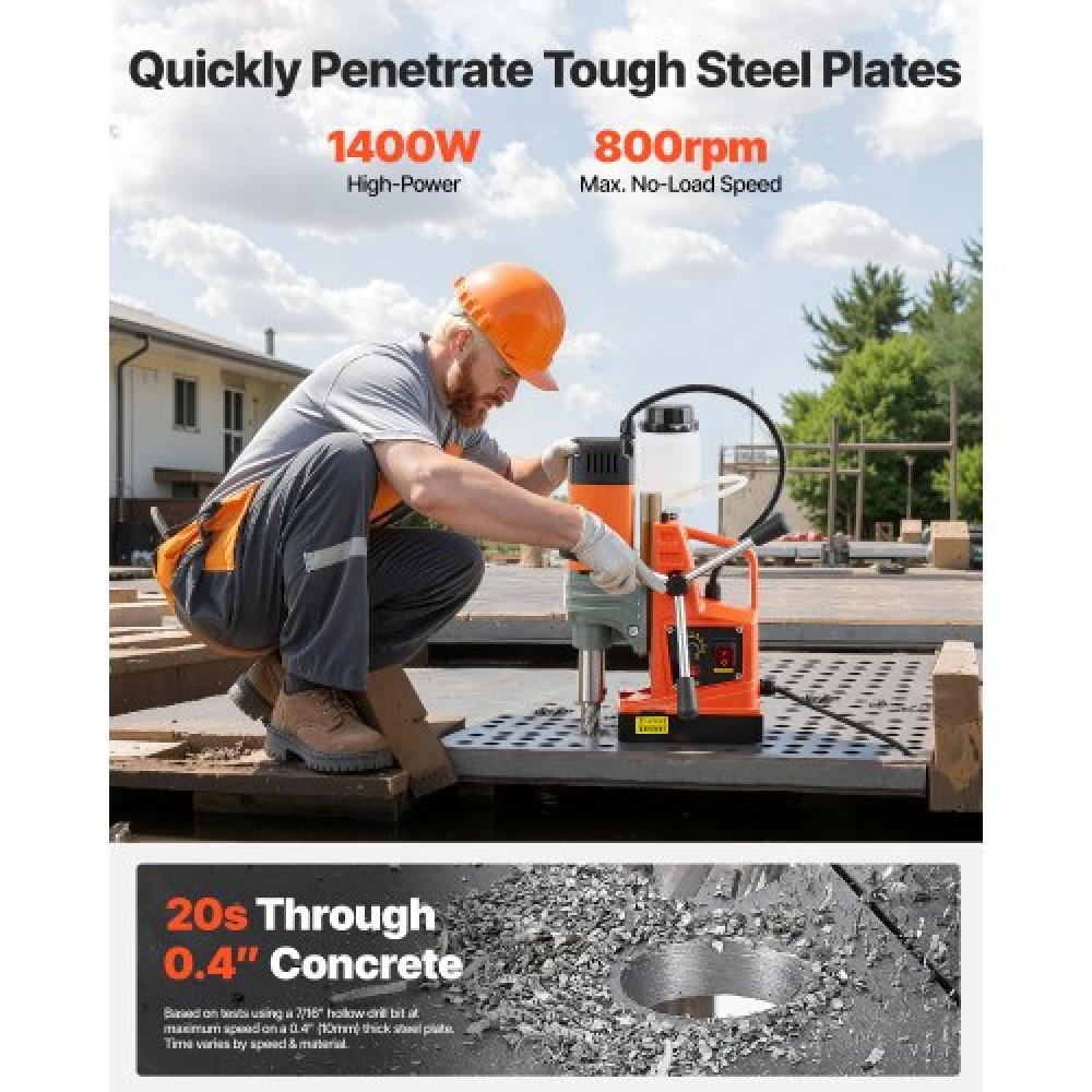 VEVOR Magnetic Drill Press Mag Drill Press 1350W 50mm Boring Diameter 0-800RPM