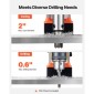 VEVOR Magnetic Drill Press, 1350 W, 50 mm Boring Diameter, Power Portable Mag Drill Press 12500N, 0–800 RPM Ρυθμιζόμενη ταχύτητα, με στέλεχος Weldon, για μεταλλική επιφάνεια, βιομηχανική και οικιακή βελτίωση