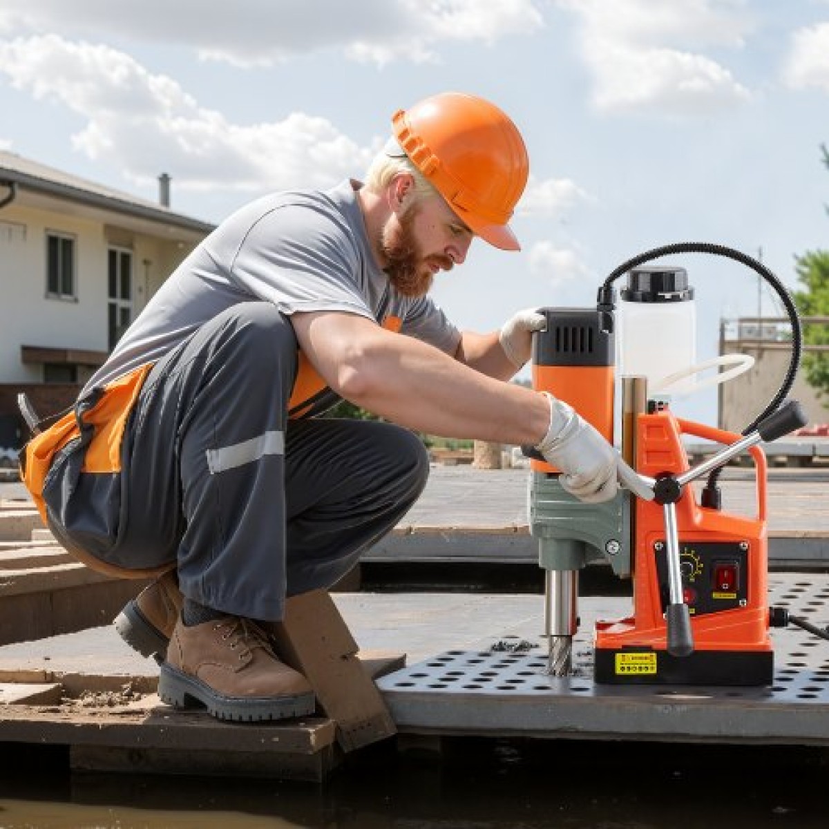 VEVOR Magnetic Drill Press, 1350 W, 50 mm Boring Diameter, Power Portable Mag Drill Press 12500N, 0–800 RPM Ρυθμιζόμενη ταχύτητα, με στέλεχος Weldon, για μεταλλική επιφάνεια, βιομηχανική και οικιακή βελτίωση