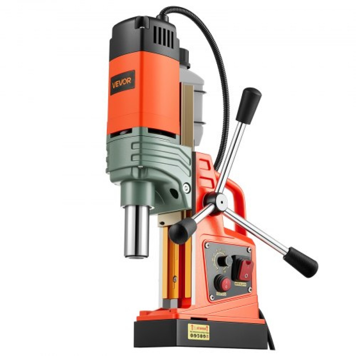 VEVOR Magnetic Drill Press, 1350 W, 50 mm Boring Diameter, Power Portable Mag Drill Press 12500N, 0–800 RPM Ρυθμιζόμενη ταχύτητα, με στέλεχος Weldon, για μεταλλική επιφάνεια, βιομηχανική και οικιακή βελτίωση