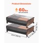 VEVOR Under Bed Storage με ρόδες, 650 x 460 x 180 mm δοχεία κάτω από το κρεβάτι, Organizer για παπούτσια κάτω από το κρεβάτι με ρόδες που κλειδώνουν, Rolling under the bed Αποθηκευτικοί κάδοι για ρούχα, παπούτσια, κουβέρτες, 2 πακέτο