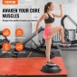 VEVOR Half Exercise Ball Trainer, 26 ιντσών Balance Ball Trainer, 1500lbs Capacity Stability Ball, Yoga Ball with Resistance Bands & Foot Pump, Strength Fitness Ball for Home Gym Workout Full Body Μαύρο