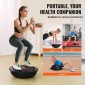 VEVOR Half Exercise Ball Trainer, 26 ιντσών Balance Ball Trainer, 1500lbs Capacity Stability Ball, Yoga Ball with Resistance Bands & Foot Pump, Strength Fitness Ball for Home Gym Workout Full Body Μαύρο