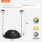 VEVOR Half Exercise Ball Trainer, 26 ιντσών Balance Ball Trainer, 1500lbs Capacity Stability Ball, Yoga Ball with Resistance Bands & Foot Pump, Strength Fitness Ball for Home Gym Workout Full Body Μαύρο