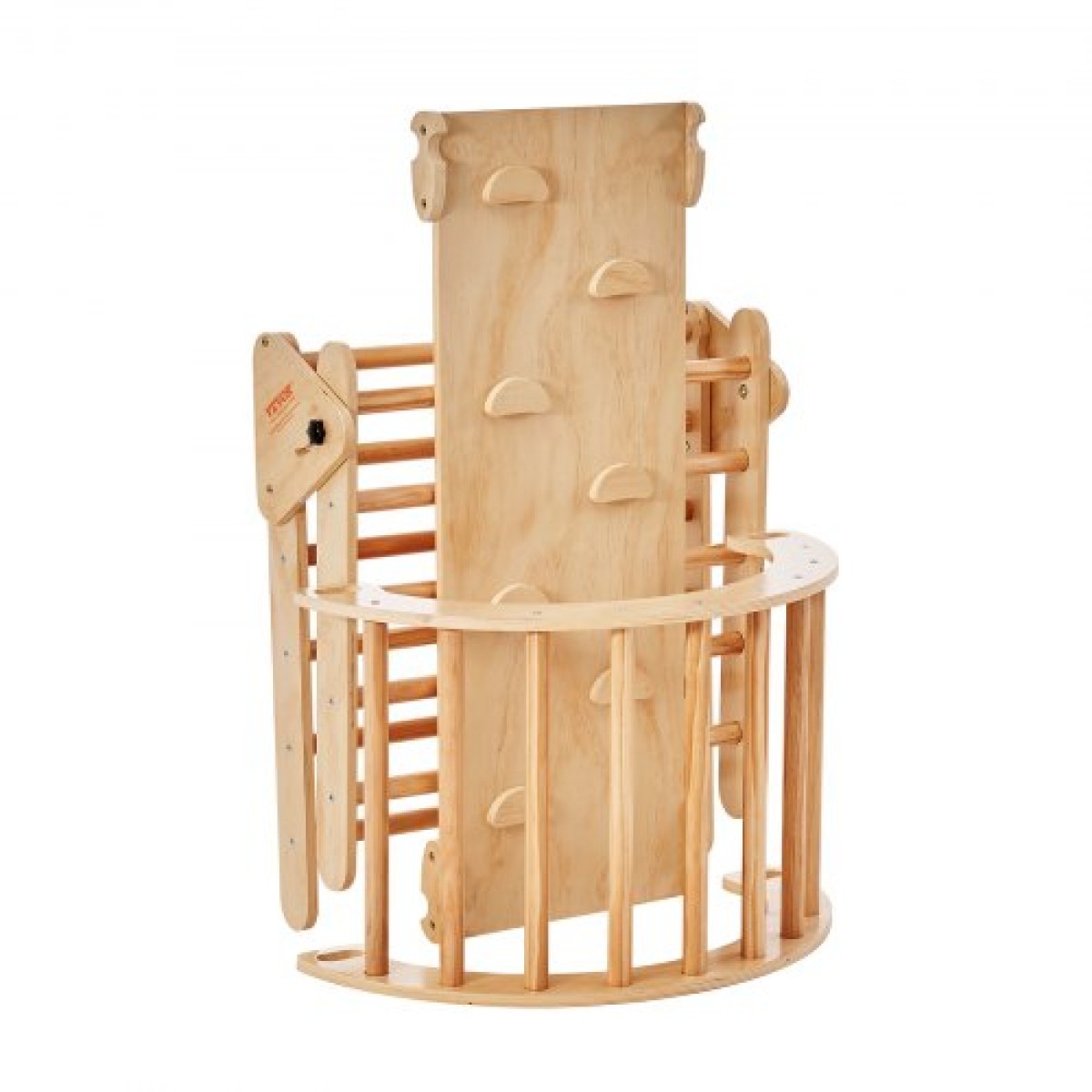 VEVOR Pikler Triangle Set, 5 σε 1 Toddler Climbing Toys Indoor Playground, Montessori Climbing Set με Τρίγωνο, Ράμπα και Αψίδα, Ξύλινο Γυμναστήριο αναρρίχησης μεγάλου μεγέθους για νήπια 1-3 ετών, χρώμα ξύλου
