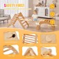 VEVOR Pikler Triangle Set, 5 σε 1 Toddler Climbing Toys Indoor Playground, Montessori Climbing Set με Τρίγωνο, Ράμπα και Αψίδα, Ξύλινο Γυμναστήριο αναρρίχησης μεγάλου μεγέθους για νήπια 1-3 ετών, χρώμα ξύλου
