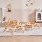 VEVOR Pikler Triangle Set, 5 σε 1 Toddler Climbing Toys Indoor Playground, Montessori Climbing Set με Τρίγωνο, Ράμπα και Αψίδα, Ξύλινο Γυμναστήριο αναρρίχησης μεγάλου μεγέθους για νήπια 1-3 ετών, χρώμα ξύλου