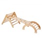 VEVOR Pikler Triangle Set, 5 σε 1 Toddler Climbing Toys Indoor Playground, Montessori Climbing Set με Τρίγωνο, Ράμπα και Αψίδα, Ξύλινο Γυμναστήριο αναρρίχησης μεγάλου μεγέθους για νήπια 1-3 ετών, χρώμα ξύλου