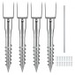 VEVOR No Dig Ground Anchor, 4 Pack 3,94 x 2,76 x 27,56 in/10 x 7 x 70 cm Βίδα DIY σε Post Stake, Περιλαμβάνει 6 Lag Bots & μια ράβδο, βαρέως τύπου ατσάλινη βάση στήριξης, ιδανική για ταχυδρομικές θέσεις και φράχτη