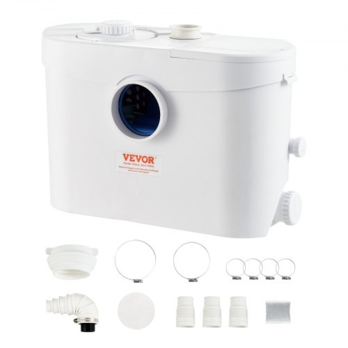 VEVOR Macerator Pump, 700W, 9600 L/h Flow, 32,8 ft/10 m Head, Macerator Pump Card Sump with 3 Water Introps for Wullet, Underground, Κουζίνα, Νεροχύτη, Ντους, Μπανιέρα Απόρριψη Λυμάτων Νερού