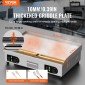 Εμπορική ηλεκτρική σχάρα VEVOR, 725 x 400 mm, 4400W, Ρυθμιζόμενος έλεγχος θερμοκρασίας 50-300°C, Πλήρης επίπεδη επιφάνεια ψησταριάς από ανοξείδωτο ατσάλι με 2 σπάτουλες και 2 βούρτσες, για μπριζόλα και τηγανίτα (ΧΩΡΙΣ ΠΙΣΩ)