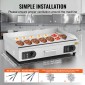 Εμπορική ηλεκτρική σχάρα VEVOR, 725 x 400 mm, 4400W, Ρυθμιζόμενος έλεγχος θερμοκρασίας 50-300°C, Πλήρης επίπεδη επιφάνεια ψησταριάς από ανοξείδωτο ατσάλι με 2 σπάτουλες και 2 βούρτσες, για μπριζόλα και τηγανίτα (ΧΩΡΙΣ ΠΙΣΩ)