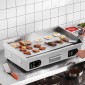 Εμπορική ηλεκτρική σχάρα VEVOR, 725 x 400 mm, 4400W, Ρυθμιζόμενος έλεγχος θερμοκρασίας 50-300°C, Πλήρης επίπεδη επιφάνεια ψησταριάς από ανοξείδωτο ατσάλι με 2 σπάτουλες και 2 βούρτσες, για μπριζόλα και τηγανίτα (ΧΩΡΙΣ ΠΙΣΩ)