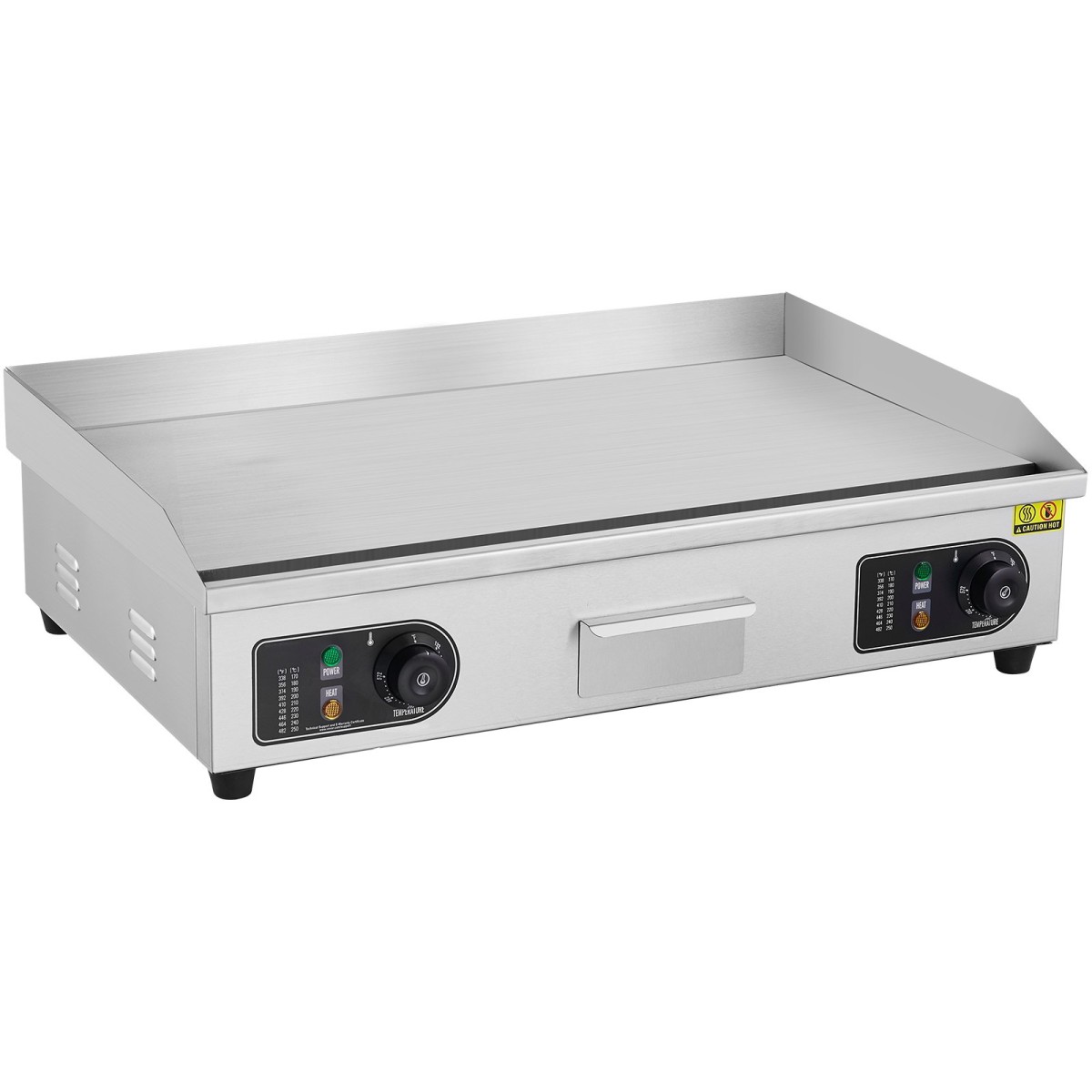Εμπορική ηλεκτρική σχάρα VEVOR, 725 x 400 mm, 4400W, Ρυθμιζόμενος έλεγχος θερμοκρασίας 50-300°C, Πλήρης επίπεδη επιφάνεια ψησταριάς από ανοξείδωτο ατσάλι με 2 σπάτουλες και 2 βούρτσες, για μπριζόλα και τηγανίτα (ΧΩΡΙΣ ΠΙΣΩ)