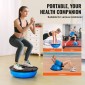 VEVOR Half Exercise Ball Trainer, 23 ιντσών Balance Ball Trainer, 660lbs Capacity Stability Ball, Yoga Ball with Resistance Bands & Foot Pump, Strength Fitness Ball for Home Gym, Full Body Workout, Μπλε