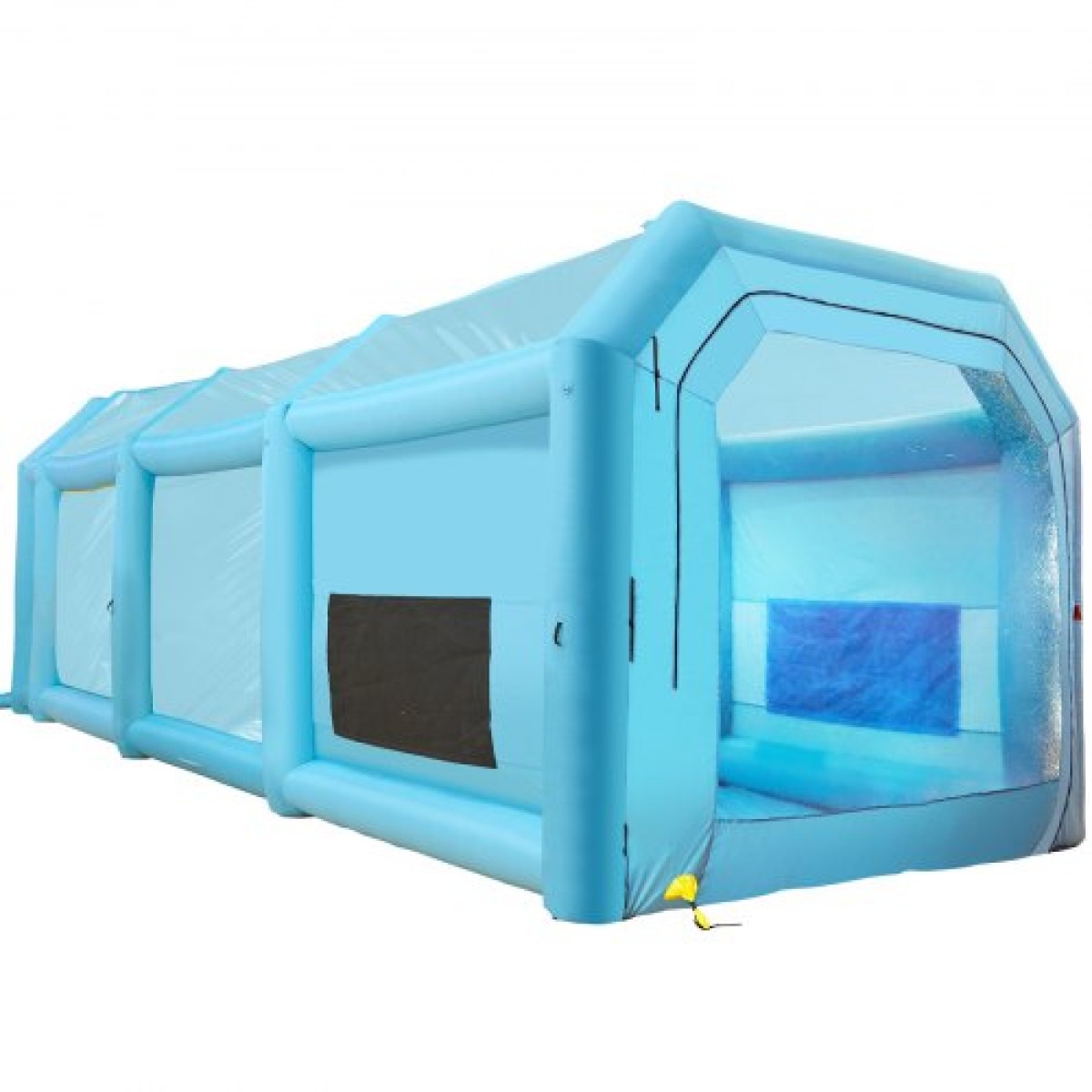 Φουσκωτός θάλαμος βαφής VEVOR, 39,4x16,4x13,1 ft Θάλαμος ψεκασμού, με 2 ισχυρούς φυσητήρες, φουσκωτός θάλαμος ψεκασμού με σύστημα φίλτρου αέρα, θάλαμος βαφής αυτοκινήτου για σταθμό εργασίας σκηνής στάθμευσης αυτοκινήτων, μπλε