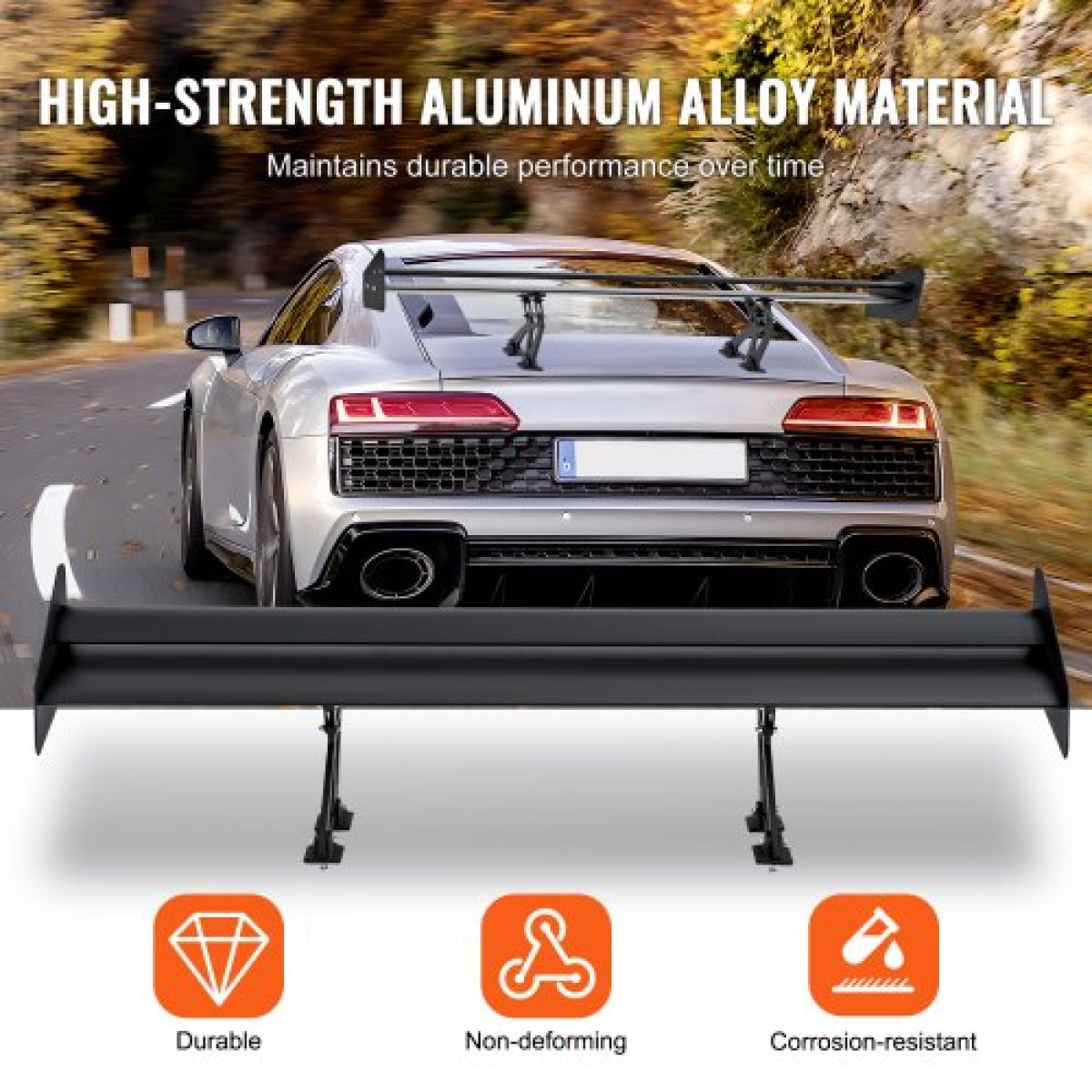 VEVOR Universal Rear Spoiler GT Style Adjustable Trunk Wing Car Racing 53,1"/135 cm