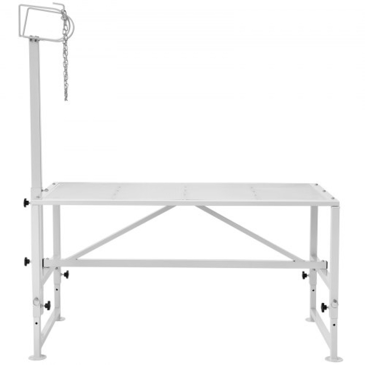 Βάση VEVOR Goat & Sheep, 47x23 ιντσών Livestock Stand, Μεταλλική βάση για άρμεγμα και κούρεμα ζώων 21" έως 33" Ρυθμιζόμενο ύψος, με κεφαλή και βρόχο μύτης, βάρος φόρτωσης 500lbs, λευκό