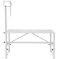 Βάση VEVOR Goat & Sheep, 47x23 ιντσών Livestock Stand, Μεταλλική βάση για άρμεγμα και κούρεμα ζώων 21" έως 33" Ρυθμιζόμενο ύψος, με κεφαλή και βρόχο μύτης, βάρος φόρτωσης 500lbs, λευκό