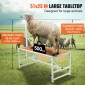 Βάση VEVOR Goat & Sheep, 47x23 ιντσών Livestock Stand, Μεταλλική βάση για άρμεγμα και κούρεμα ζώων 21" έως 33" Ρυθμιζόμενο ύψος, με κεφαλή και βρόχο μύτης, βάρος φόρτωσης 500lbs, λευκό