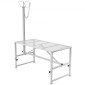 Βάση VEVOR Goat & Sheep, 47x23 ιντσών Livestock Stand, Μεταλλική βάση για άρμεγμα και κούρεμα ζώων 21" έως 33" Ρυθμιζόμενο ύψος, με κεφαλή και βρόχο μύτης, βάρος φόρτωσης 500lbs, λευκό