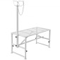 Βάση VEVOR Goat & Sheep, 47x23 ιντσών Livestock Stand, Μεταλλική βάση για άρμεγμα και κούρεμα ζώων 21" έως 33" Ρυθμιζόμενο ύψος, με κεφαλή και βρόχο μύτης, βάρος φόρτωσης 500lbs, λευκό