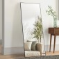 Ολόσωμος καθρέφτης VEVOR, 71" x 31", Εξαιρετικά μεγάλος όρθιος κρεμαστός ή κεκλιμένος ορθογώνιος καθρέφτης δαπέδου με σκελετό από κράμα αλουμινίου από σκληρυμένο γυαλί, ολόσωμος καθρέφτης για υπνοδωμάτιο σαλονιού, μαύρος