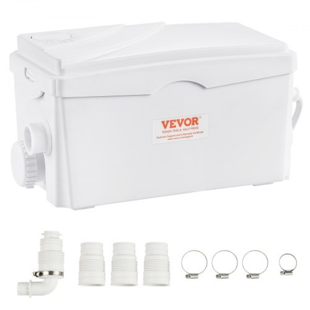 VEVOR Macerator Pump, 350W, 6000 L/h Flow, 23 ft/7 m Head, Macerator Pump Card Supply with 3 Introps Water for Underground, Κουζίνα, Νεροχύτη, Ντους, Μπανιέρα, Μηχάνημα Απόρριψης Λυμάτων Πλυντηρίου