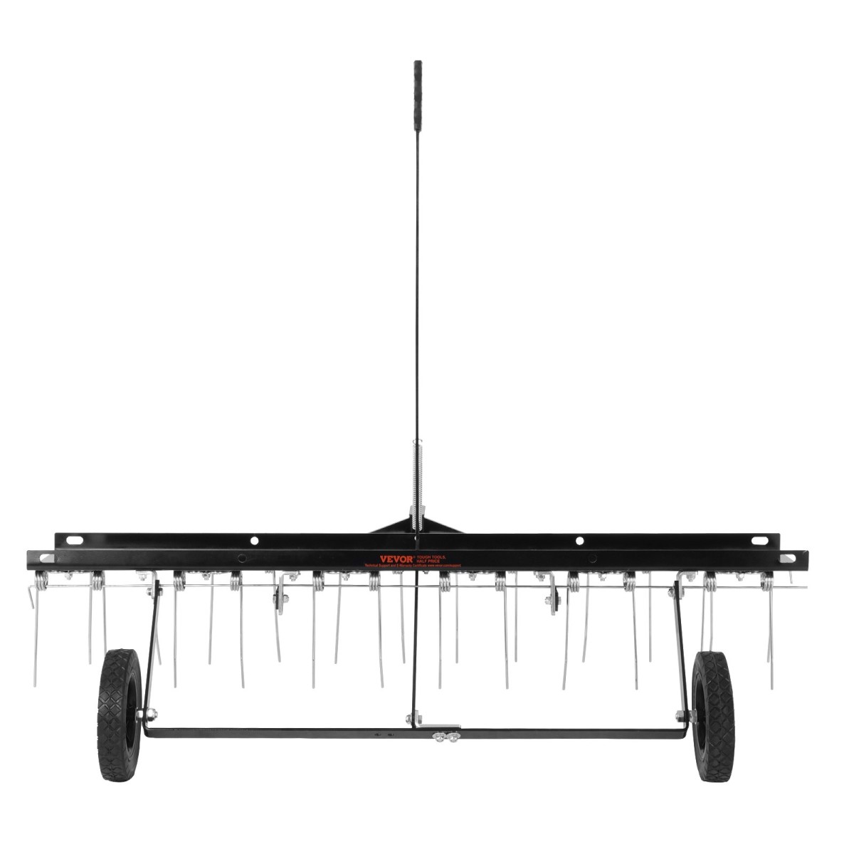 VEVOR Tow Behind Dethatcher, 48 ιντσών Tow Dethatcher με 24 Spring Steel Tines, Lawn Dethatcher Rake για ATV ή Mower, Tow Behind Lawn Rake with Lift Handle for Garden Farm Grass