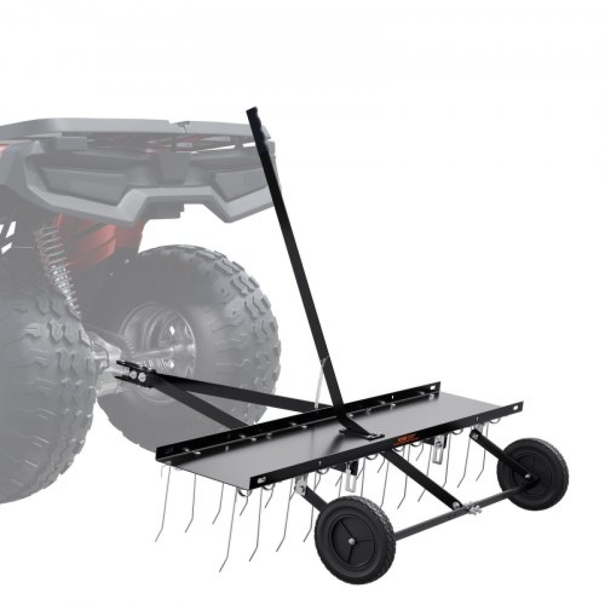 VEVOR Tow Behind Dethatcher, 48 ιντσών Tow Dethatcher με 24 Spring Steel Tines, Lawn Dethatcher Rake για ATV ή Mower, Tow Behind Lawn Rake with Lift Handle for Garden Farm Grass