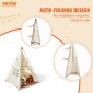 VEVOR Παιδική σκηνή παιχνιδιού, σκηνή Teepee για παιδιά 1-5 ετών, Πτυσσόμενη σκηνή για νήπια με χαλάκι και τσάντα μεταφοράς, σκηνή για παιδιά με παράθυρα για εσωτερικούς και εξωτερικούς χώρους, Παιδική σκηνή για αγόρια και κορίτσια, μπεζ