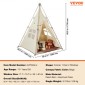 VEVOR Παιδική σκηνή παιχνιδιού, σκηνή Teepee για παιδιά 1-5 ετών, Πτυσσόμενη σκηνή για νήπια με χαλάκι και τσάντα μεταφοράς, σκηνή για παιδιά με παράθυρα για εσωτερικούς και εξωτερικούς χώρους, Παιδική σκηνή για αγόρια και κορίτσια, μπεζ