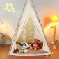 VEVOR Παιδική σκηνή παιχνιδιού, σκηνή Teepee για παιδιά 1-5 ετών, Πτυσσόμενη σκηνή για νήπια με χαλάκι και τσάντα μεταφοράς, σκηνή για παιδιά με παράθυρα για εσωτερικούς και εξωτερικούς χώρους, Παιδική σκηνή για αγόρια και κορίτσια, μπεζ