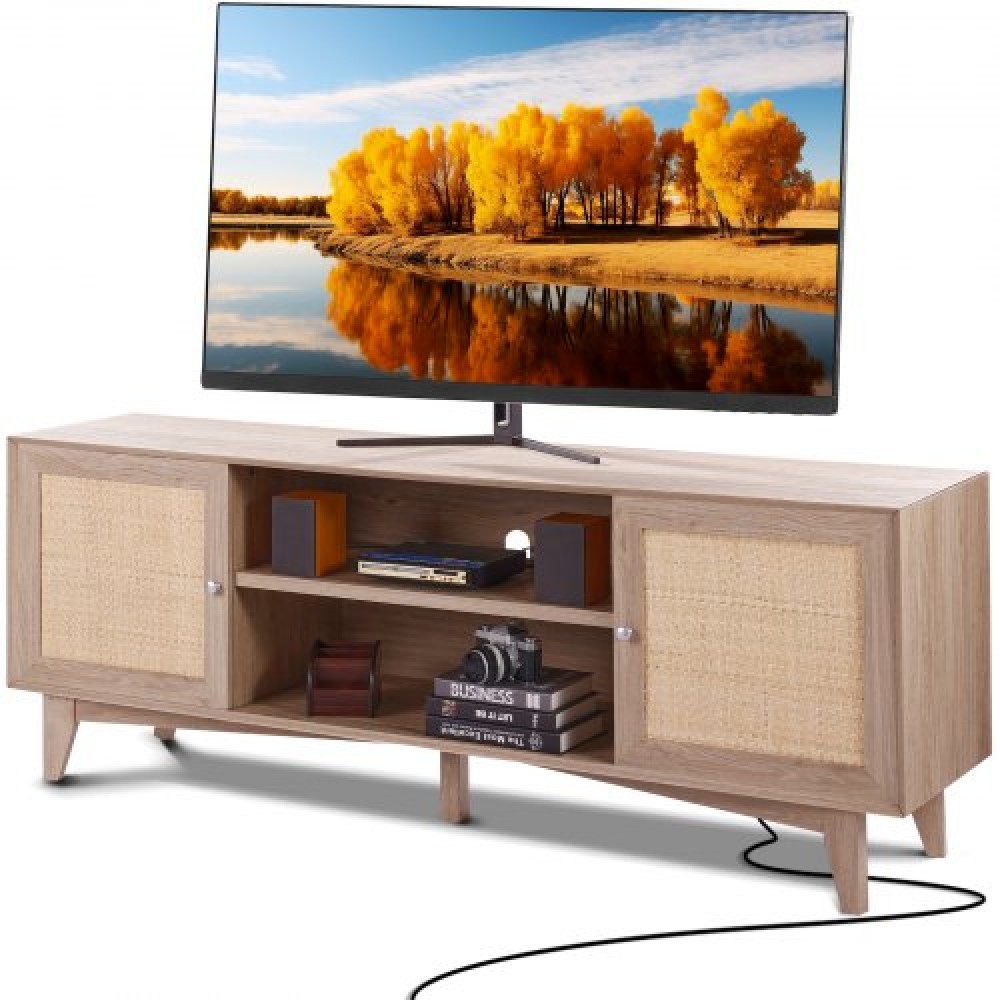 Βάση τηλεόρασης VEVOR Rattan 191 εκ. Τηλεόραση Boho Ντουλάπα TV Ντουλάπι τηλεόρασης Δρυ