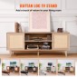 Βάση τηλεόρασης VEVOR Rattan 191 εκ. Τηλεόραση Boho Ντουλάπα TV Ντουλάπι τηλεόρασης Δρυ