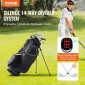 Τσάντα VEVOR Golf Cart with 14 Way Organizer Divider Top, 35” 11 τσέπες Premium Cart Bag με βάση, ανθεκτικές τσάντες γκολφ με λαβές & κάλυμμα σκόνης & αποσπώμενο διπλό λουρί για άνδρες και γυναίκες, μαύρο λευκό