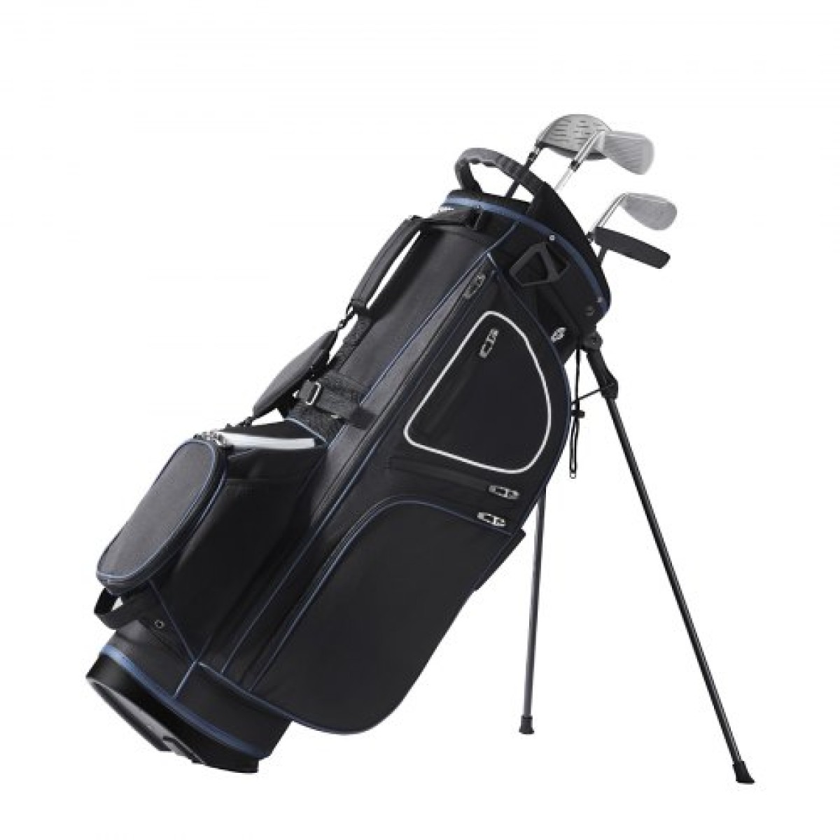 Τσάντα VEVOR Golf Cart with 14 Way Organizer Divider Top, 35” 11 τσέπες Premium Cart Bag με βάση, ανθεκτικές τσάντες γκολφ με λαβές & κάλυμμα σκόνης & αποσπώμενο διπλό λουρί για άνδρες και γυναίκες, μαύρο λευκό