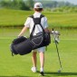 Τσάντα VEVOR Golf Cart with 14 Way Organizer Divider Top, 35” 11 τσέπες Premium Cart Bag με βάση, ανθεκτικές τσάντες γκολφ με λαβές & κάλυμμα σκόνης & αποσπώμενο διπλό λουρί για άνδρες και γυναίκες, μαύρο λευκό