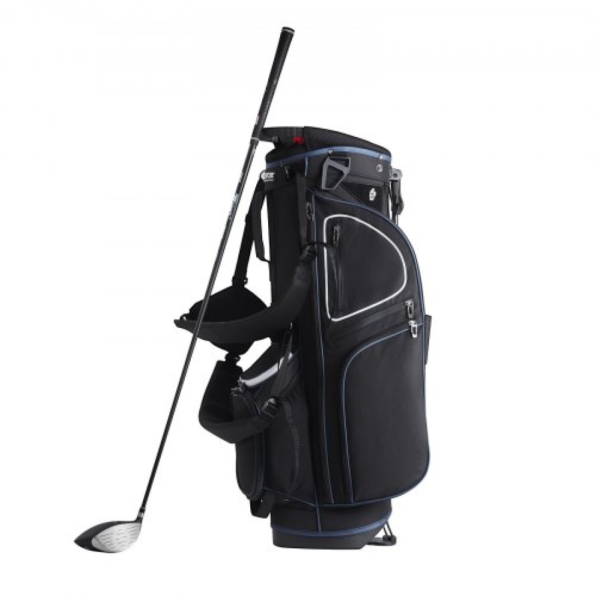 Τσάντα VEVOR Golf Cart with 14 Way Organizer Divider Top, 35” 11 τσέπες Premium Cart Bag με βάση, ανθεκτικές τσάντες γκολφ με λαβές & κάλυμμα σκόνης & αποσπώμενο διπλό λουρί για άνδρες και γυναίκες, μαύρο λευκό