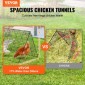 VEVOR Chicken Tunnels, 157,5 x 39,4 x 24,2 ίντσες (ΜxΠxΥ) Σήραγγες κοτόπουλου για αυλή, φορητές σήραγγες κοτόπουλου για εξωτερικό με γωνιακό πλαίσιο, κοτέτσι, κατάλληλο για κοτόπουλα, πάπιες, κουνέλια