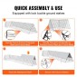 VEVOR Chicken Tunnels, 157,5 x 39,4 x 24,2 ίντσες (ΜxΠxΥ) Σήραγγες κοτόπουλου για αυλή, φορητές σήραγγες κοτόπουλου για εξωτερικό με γωνιακό πλαίσιο, κοτέτσι, κατάλληλο για κοτόπουλα, πάπιες, κουνέλια