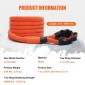 VEVOR 1" (2,54 cm) x 20'/6,1 m Kinetic Recovery Tow Rope 38.000 lbs/17.237,5 kg, Heavy-Duty Off Road Snatch Strap, Extreme Duty 30% Elasticity Energy Snatch Strap for Jeep Car SuV Truck ATV