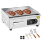 Εμπορική ηλεκτρική σχάρα VEVOR, 450 x 300 mm, 2800W, ρυθμιζόμενος έλεγχος θερμοκρασίας 50-300°C, ψησταριά από ανοξείδωτο ατσάλι με 2 σπάτουλες, 2 βούρτσες και 4 μαξιλαράκια ποδιών, για μπριζόλα, τηγανίτα