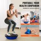 VEVOR Half Exercise Ball Trainer, 26 ιντσών Balance Ball Trainer, 1500lbs Capacity Stability Ball, Yoga Ball with Resistance Bands & Foot Pump, Strength Fitness Ball for Home Gym Workout Full Body, Μπλε