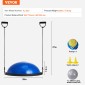 VEVOR Half Exercise Ball Trainer, 26 ιντσών Balance Ball Trainer, 1500lbs Capacity Stability Ball, Yoga Ball with Resistance Bands & Foot Pump, Strength Fitness Ball for Home Gym Workout Full Body, Μπλε