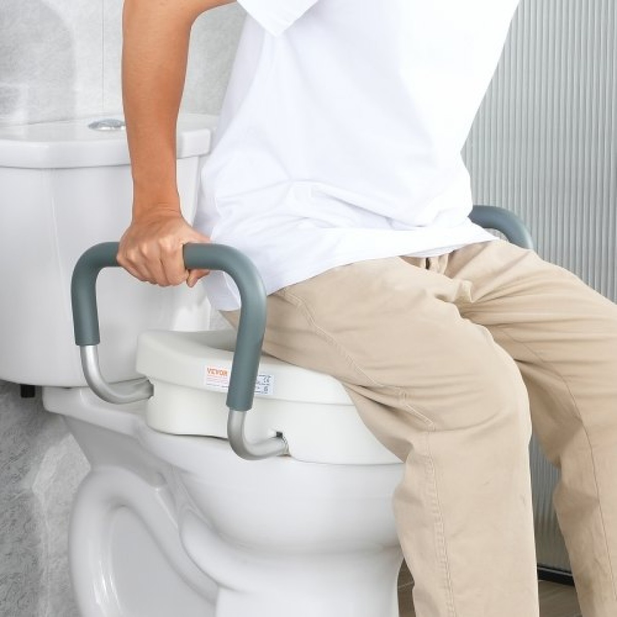 Ανυψωμένο κάθισμα τουαλέτας VEVOR 5" (12,7 cm) Ανυψωμένο ύψος 350 lbs/158,8 kg για στρογγυλή και επιμήκη τουαλέτα